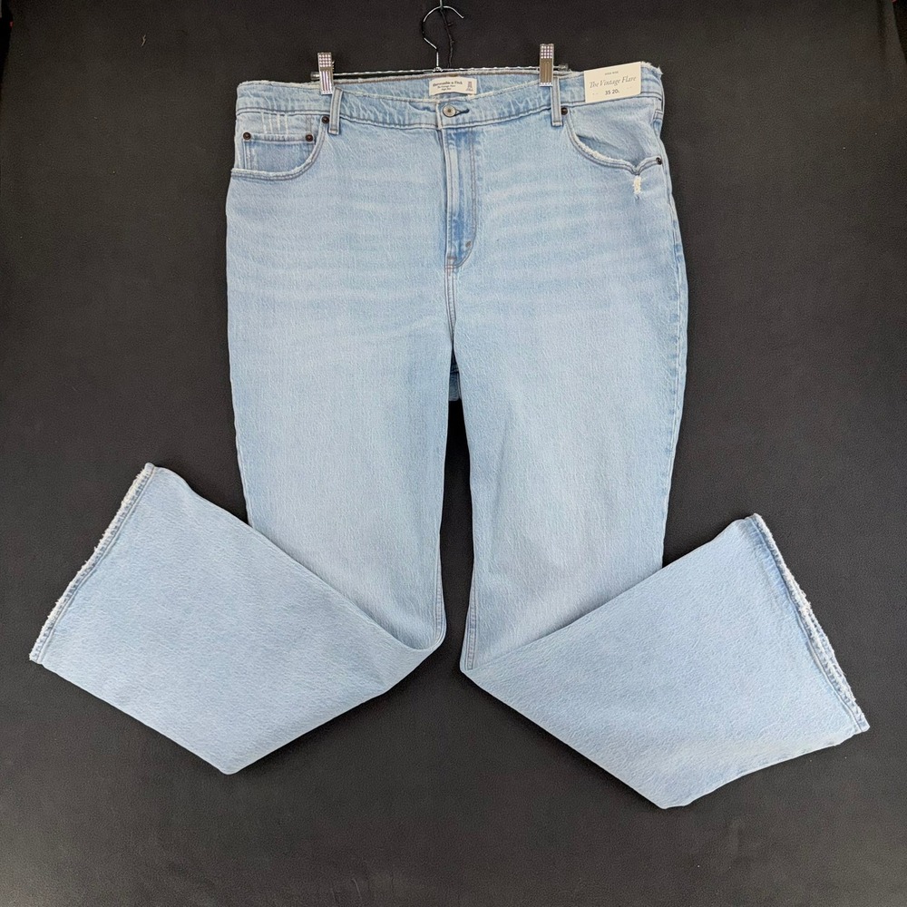 Abercrombie & Fitch The Vintage Flare High Rise Jeans Light Wash 35 20L NEW